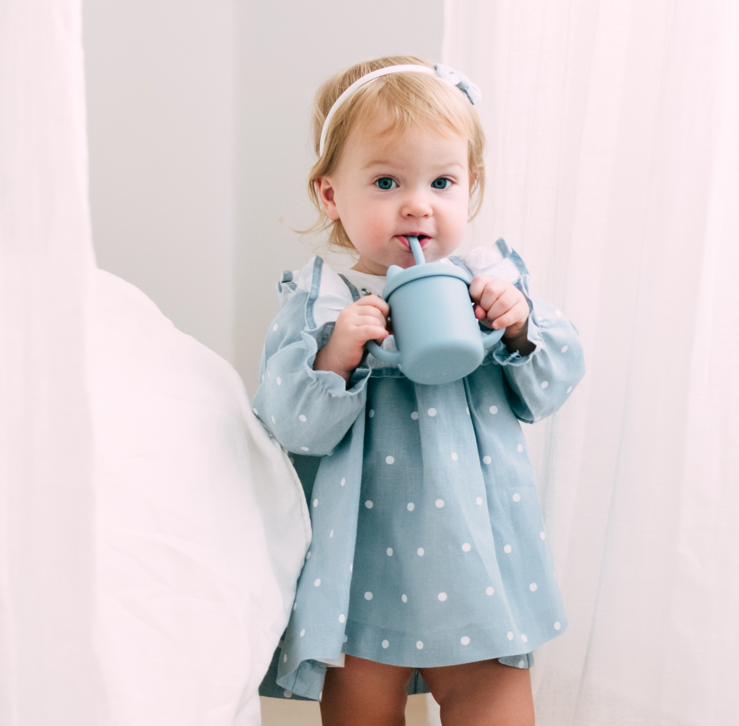 Sky Polka Dress