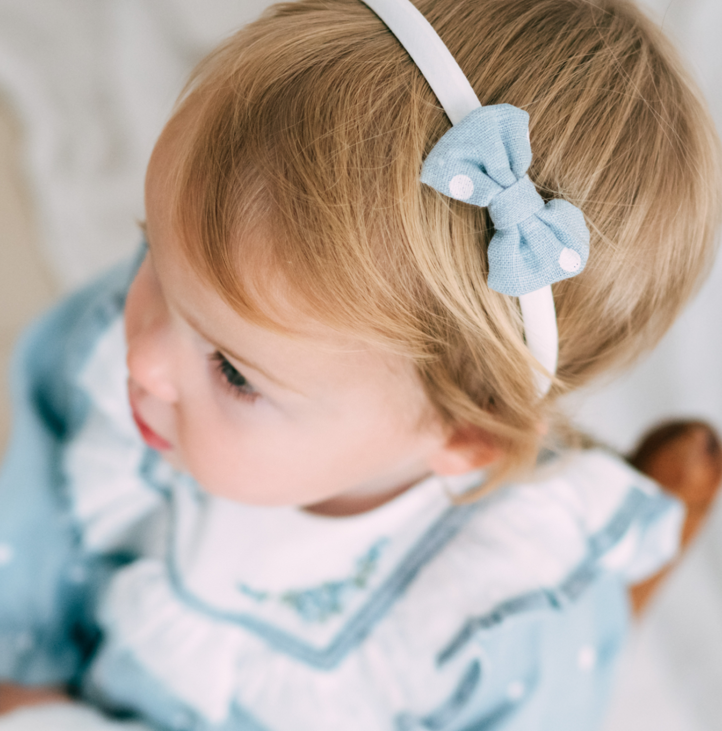 Blue Polka Hairband