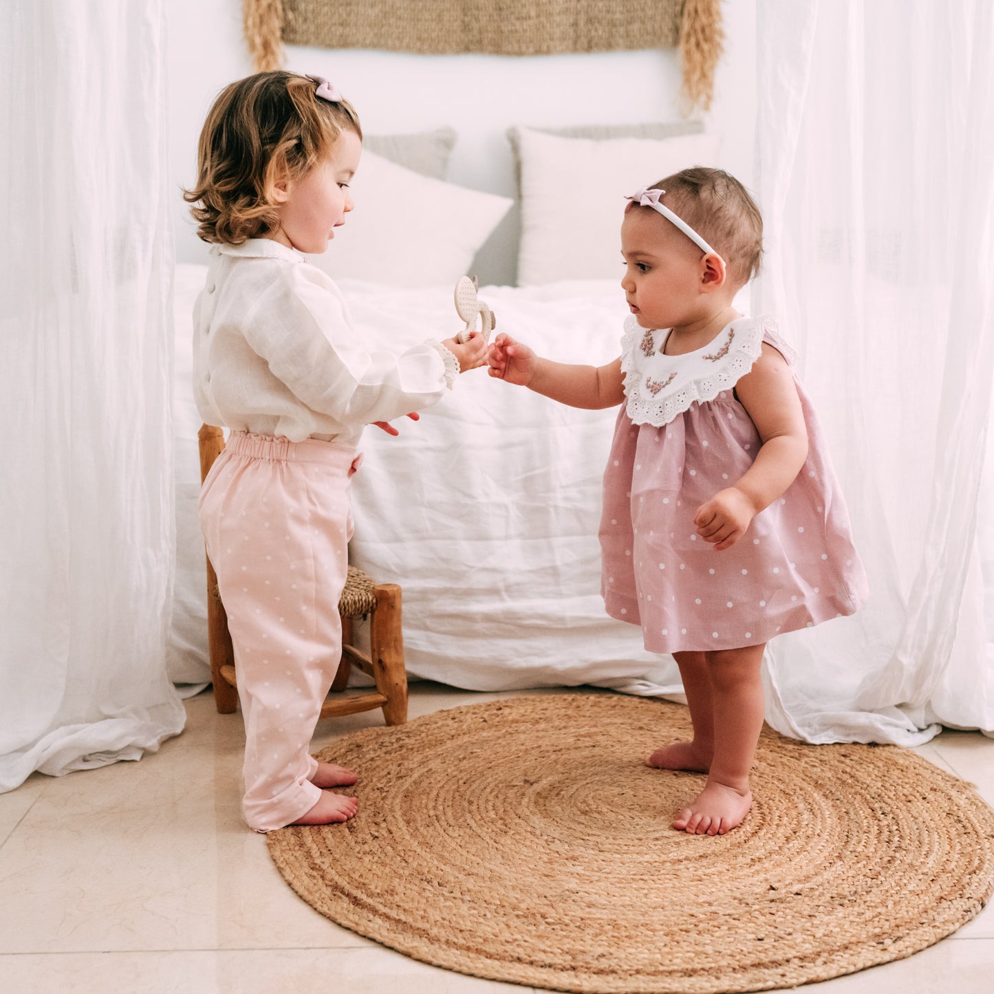 Blush Clouds Polka Dress