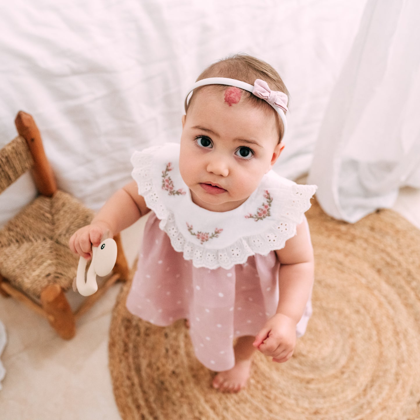 Blush Clouds Polka Dress