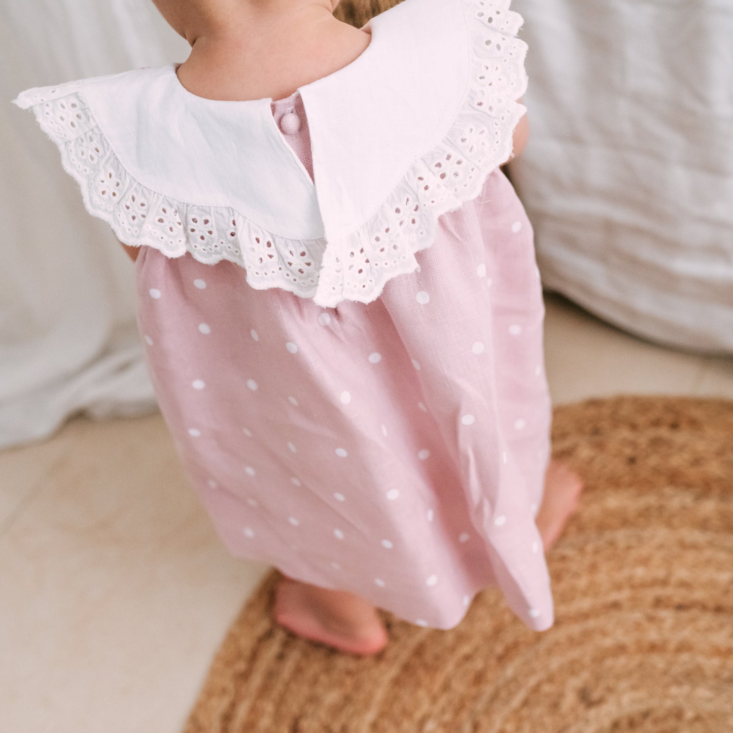 Blush Clouds Polka Dress