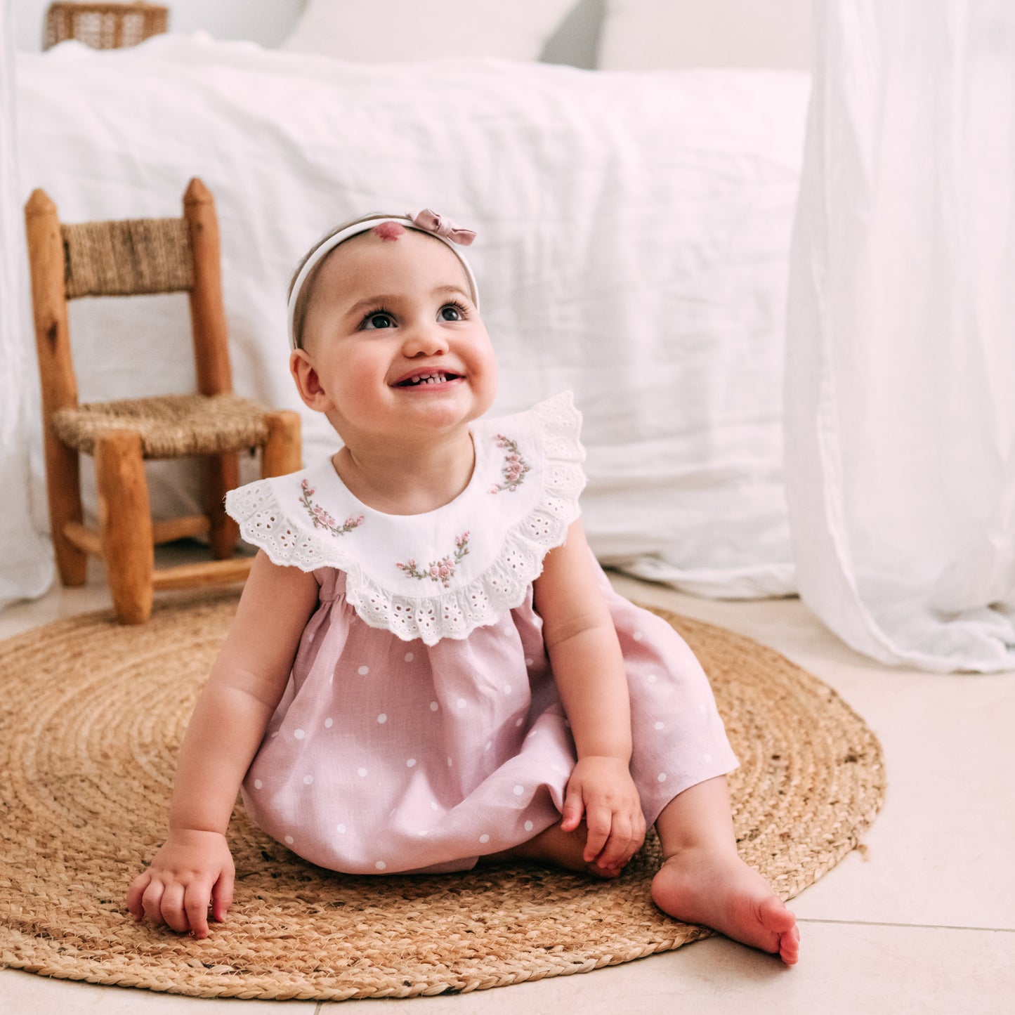 Blush Clouds Polka Dress
