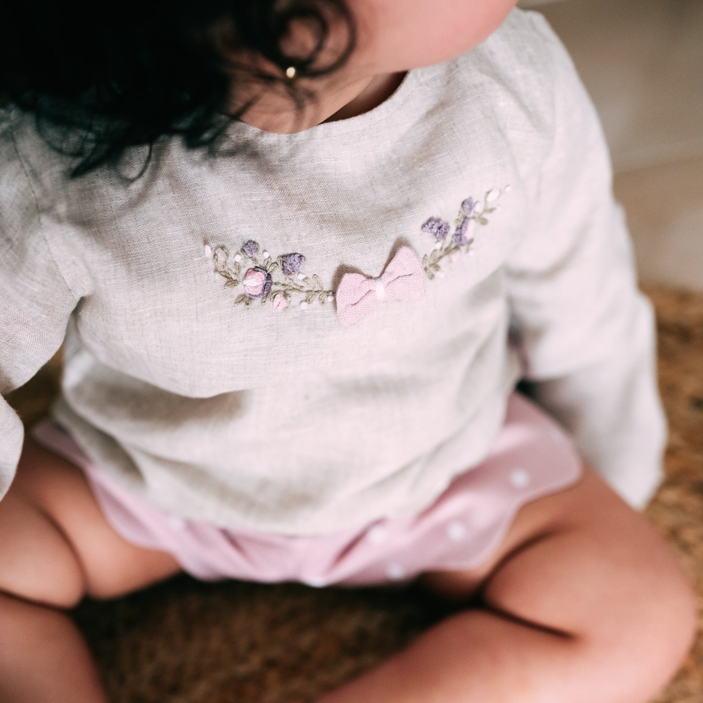Baby Pink Linen Blossom Set