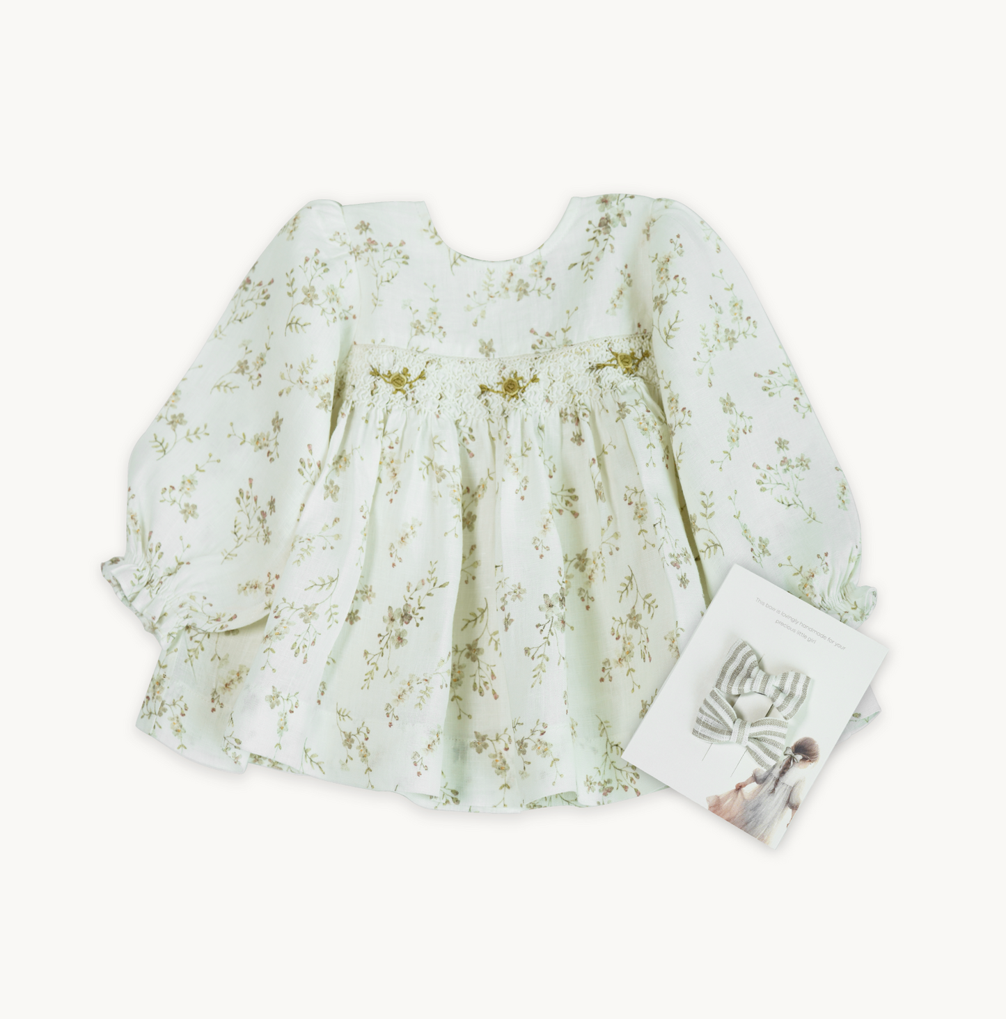 Floral Linen Smocked Dress