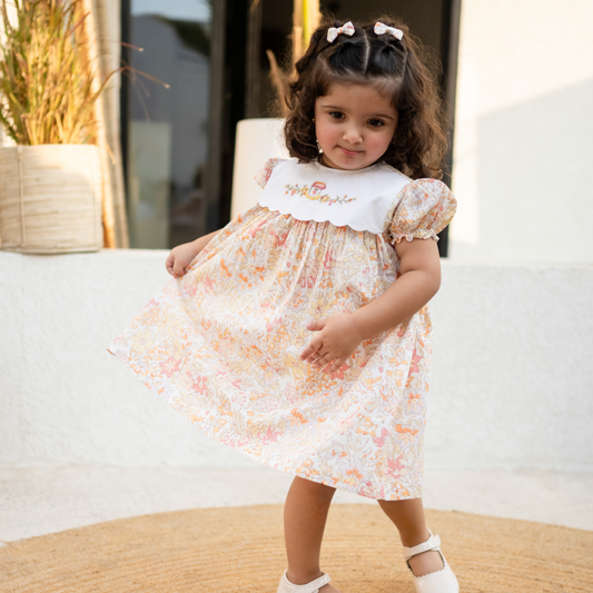 Orange Marmalade Embroidered Dress