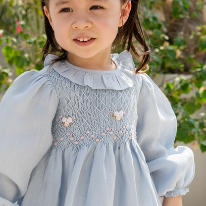 Powder Bloom Smocked Dress