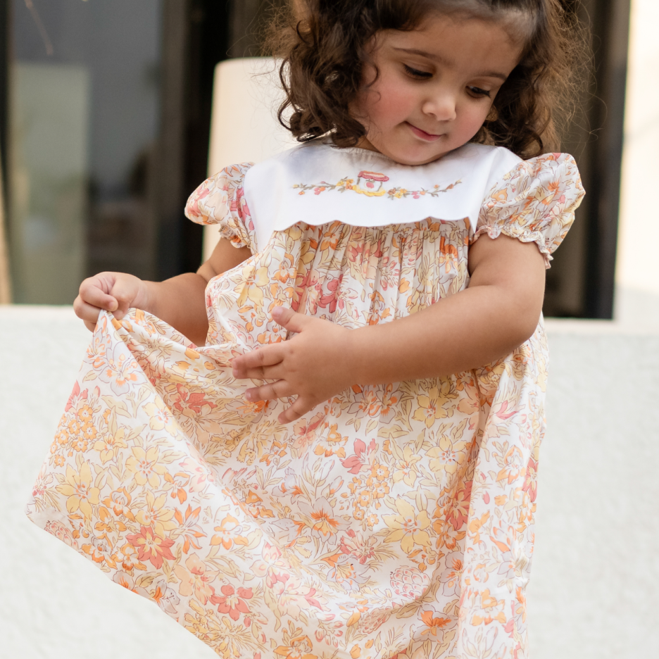 Orange Marmalade Embroidered Dress