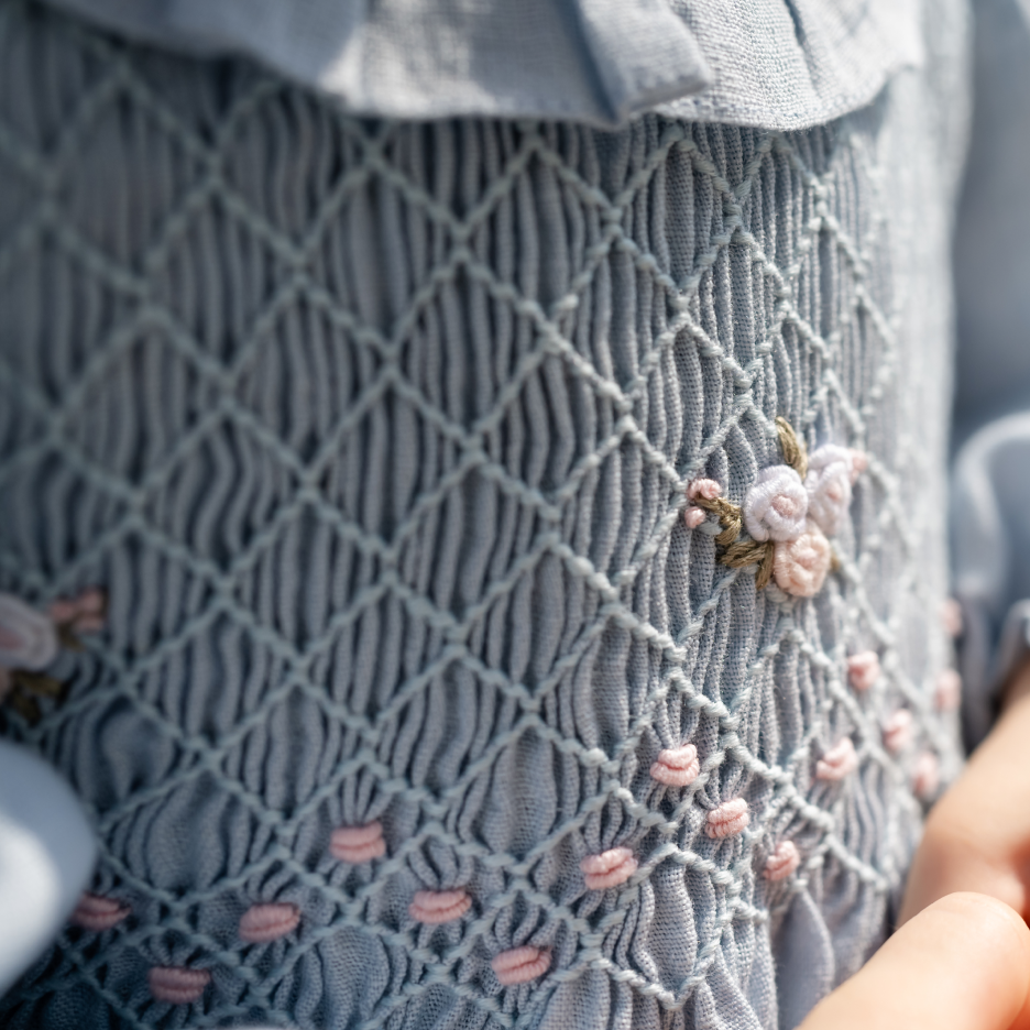 Powder Bloom Smocked Dress