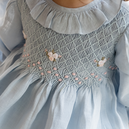 Powder Bloom Smocked Dress