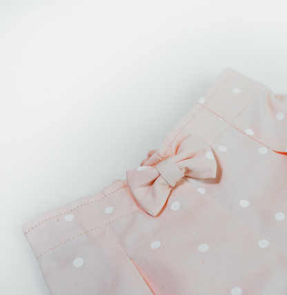 Polka Pink Linen & Cotton Embroidered Set