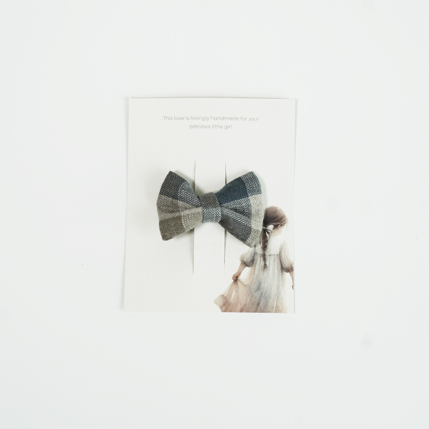 Blue Chequered Bow