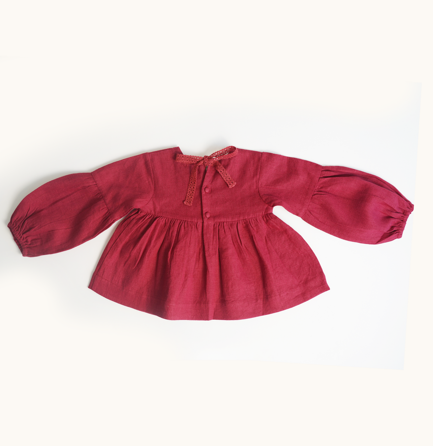 Squirrel Cherry Red Linen Top