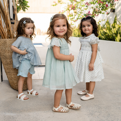 Mint Blossom Smocked Dress
