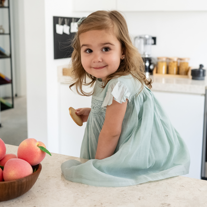 Mint Blossom Smocked Dress