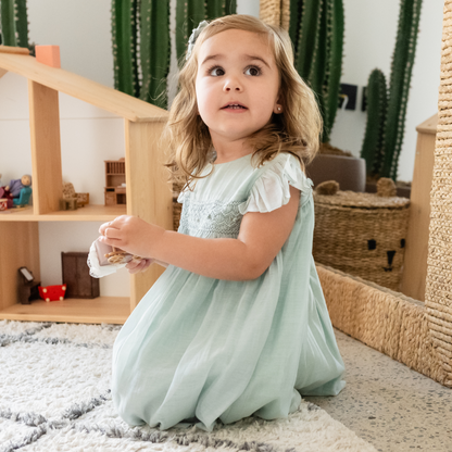Mint Blossom Smocked Dress