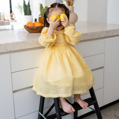 Lemon Butter Smocked Dress
