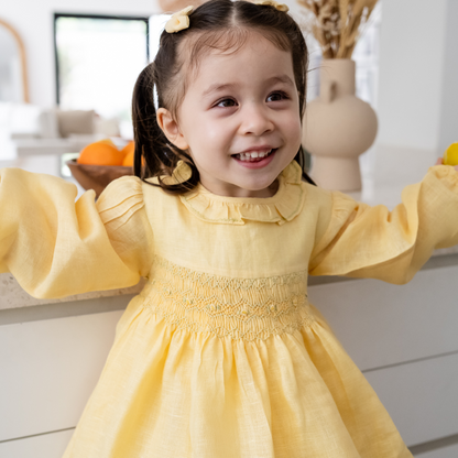 Lemon Butter Smocked Dress