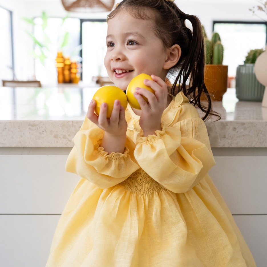 Lemon Butter Smocked Dress