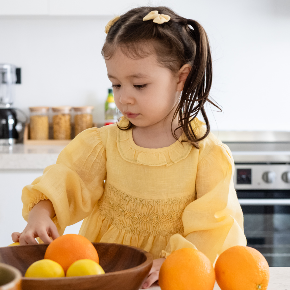 Lemon Butter Smocked Dress