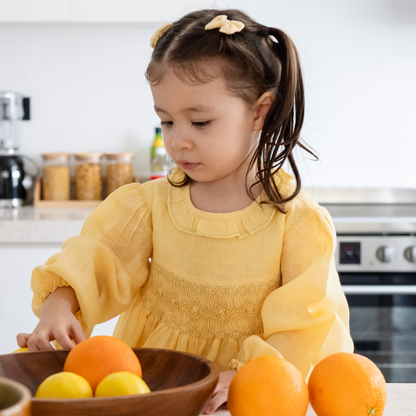 Lemon Butter Smocked Dress