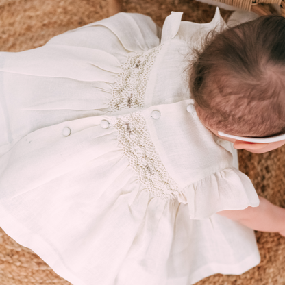 Gold Dust Linen Smocked Top