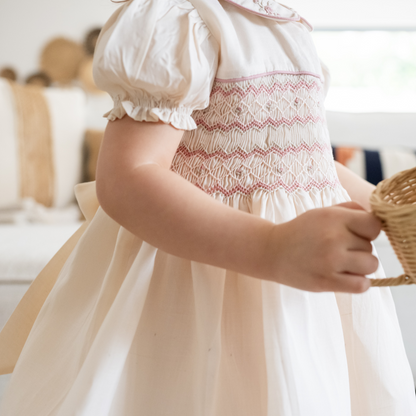 Rose Latte Smocked Dress