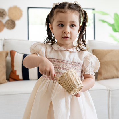 Rose Latte Smocked Dress