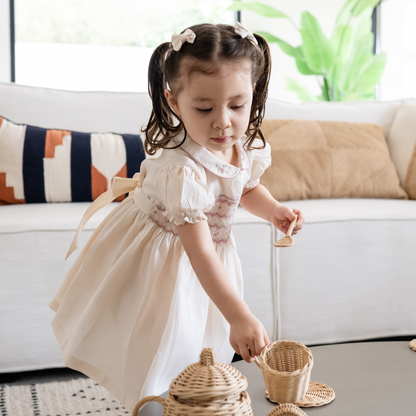 Rose Latte Smocked Dress