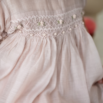 Peach Rose Smocked Set