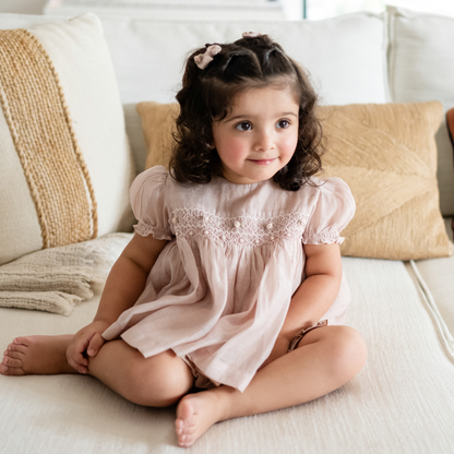 Peach Rose Smocked Set