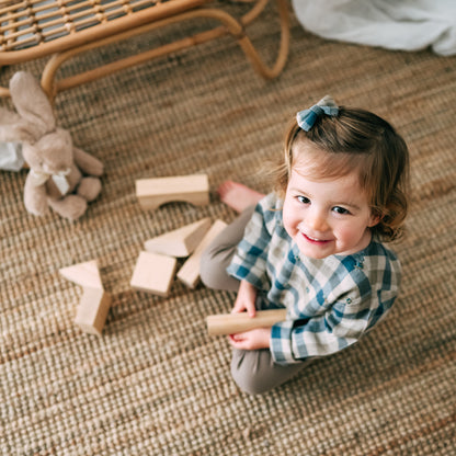 Blue Chequered Bow