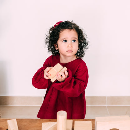 Squirrel Cherry Red Linen Top