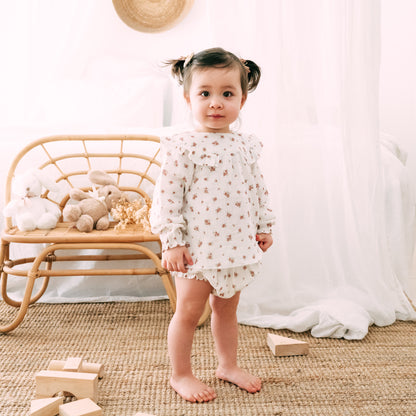 Rose Muslin Top & Bloomer Set