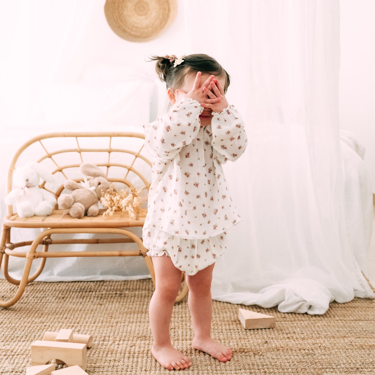 Rose Muslin Top & Bloomer Set