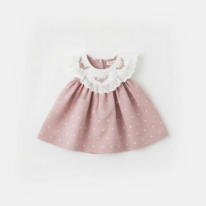 Blush Clouds Polka Dress