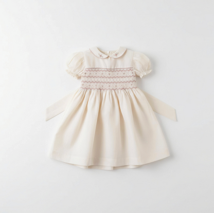 Rose Latte Smocked Dress