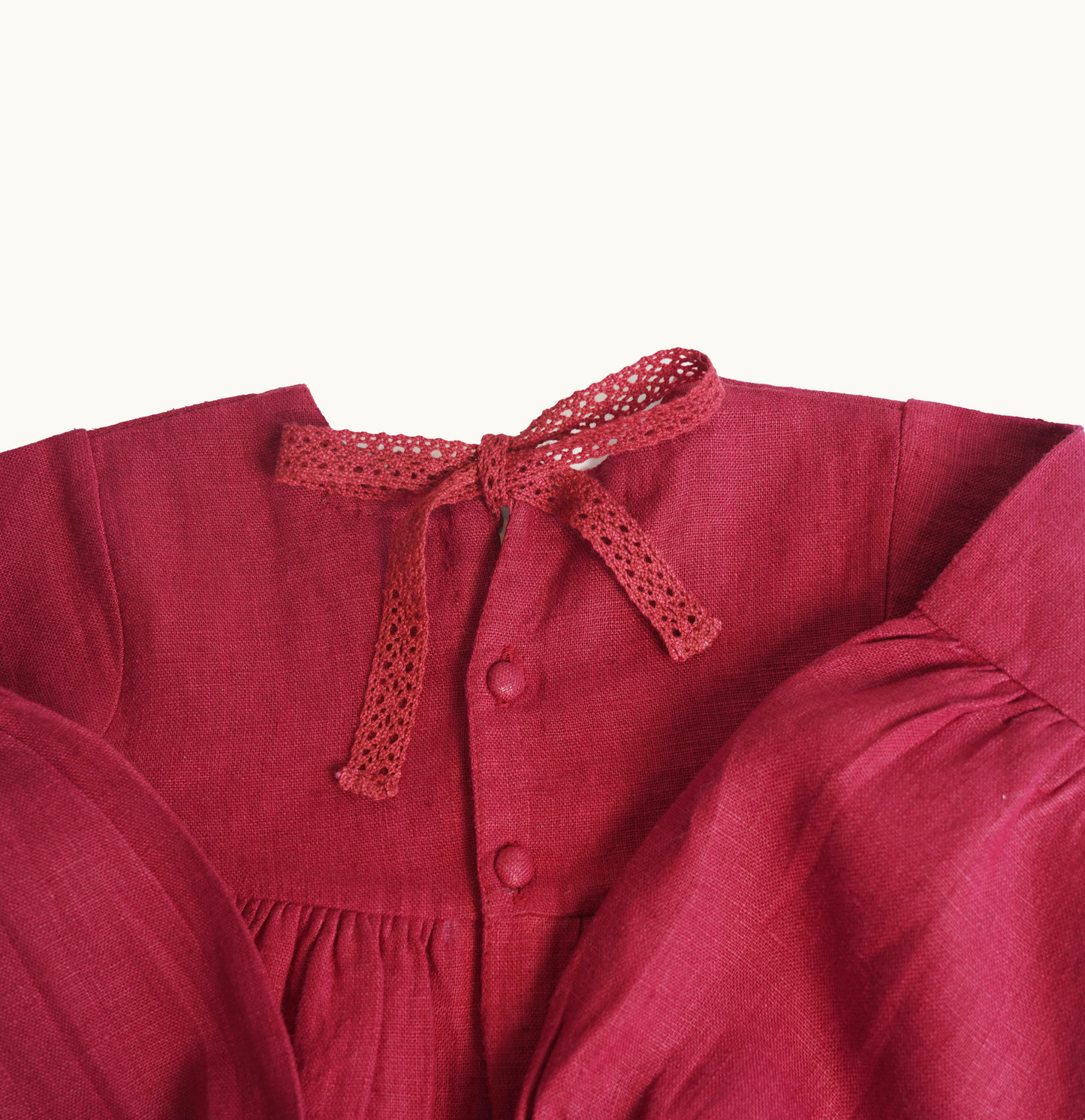 Squirrel Cherry Red Linen Top