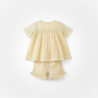 Lemon Butter Smocked Set
