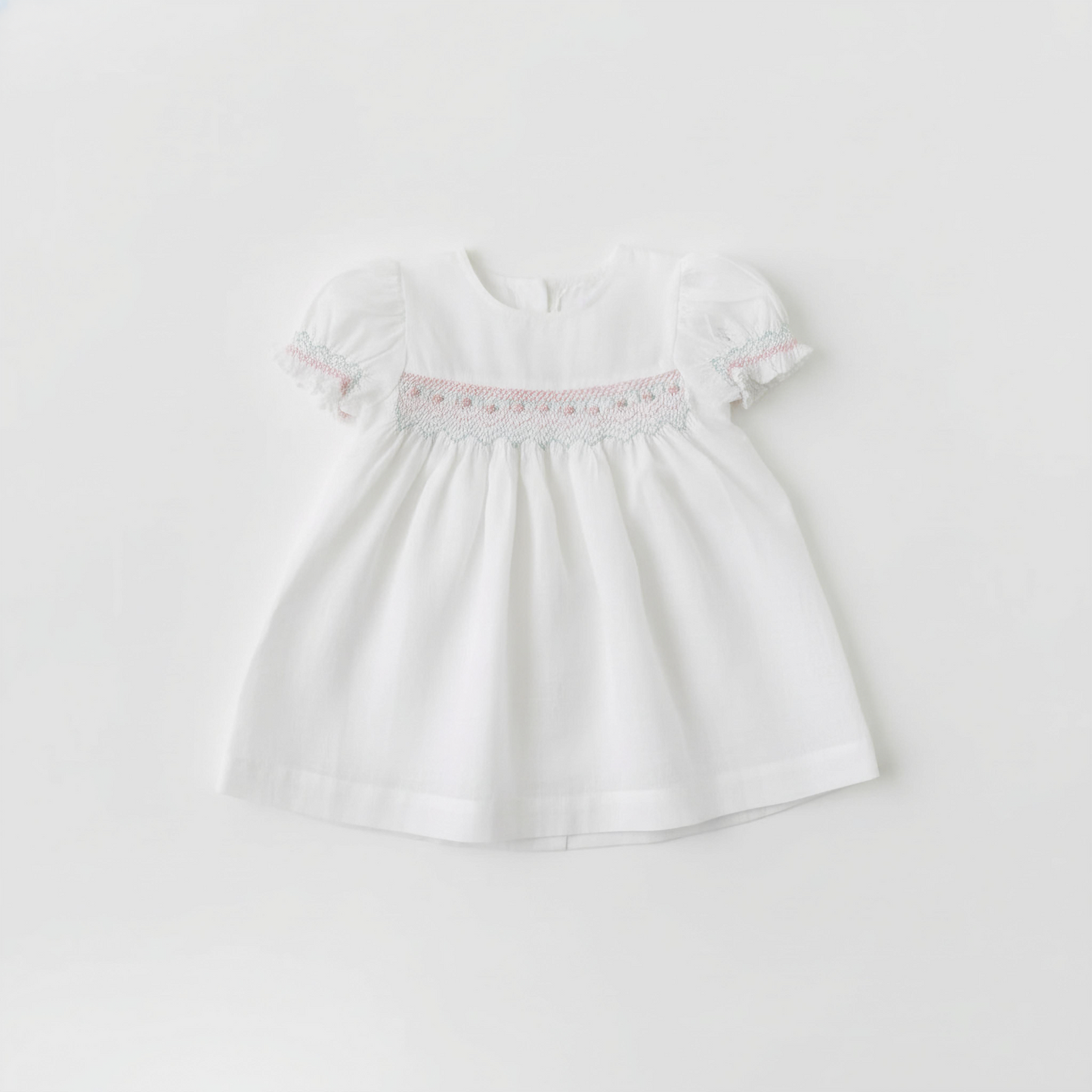 Snow White Linen Hand-Smocked Dress