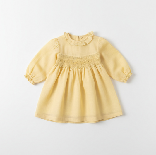 Lemon Butter Smocked Dress