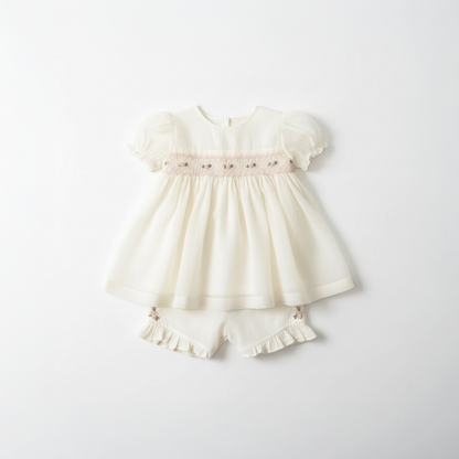 Peony Offwhite Smocked Set